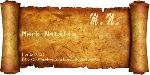 Merk Natália névjegykártya